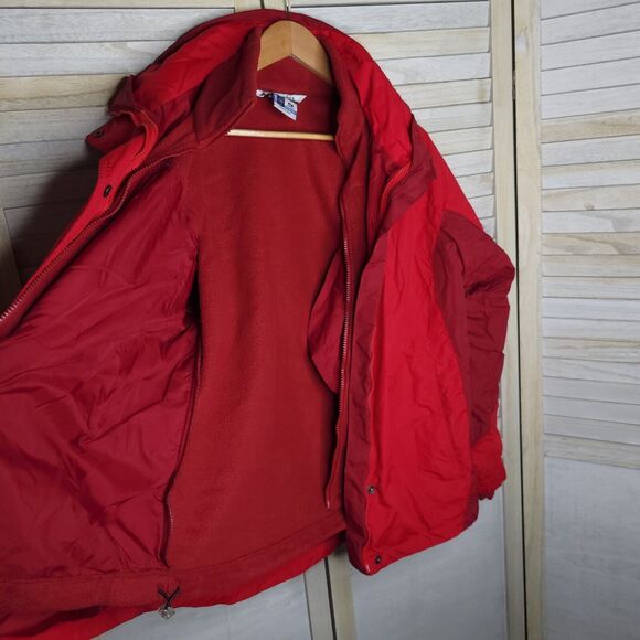 Columbia Core Interchange Womens Medium Fleece Jacket Red Winter Coat - Picture 12 of 14
